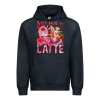 Navy Love You Latte Valentine Cupid Urban Hoodie - CowhideDigitalArt