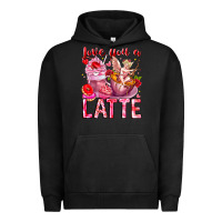 Pigment Black Love You Latte Valentine Cupid Urban Hoodie - CowhideDigitalArt