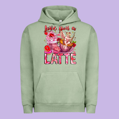 Love You Latte Valentine Cupid Urban Hoodie Designed By Cowhidedigitalart