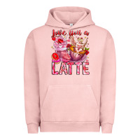 Pigment Salmon Love You Latte Valentine Cupid Urban Hoodie - CowhideDigitalArt