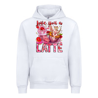 White Love You Latte Valentine Cupid Urban Hoodie - CowhideDigitalArt