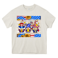 Cream American gnomes Heavy Core Tee - AdoDesignShop