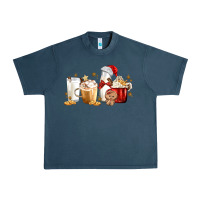 Midnight Navy Christmas Milk and Cookie Latte Coffee Cups Urban Heavy Tee - MaliasSmallBusiness