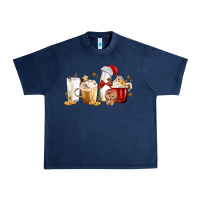 Navy Christmas Milk and Cookie Latte Coffee Cups Urban Heavy Tee - MaliasSmallBusiness