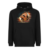 Black American Football Flag Players Heavyweight Hoodie - CowCowDesign
