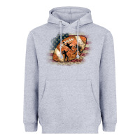 Heather Grey American Football Flag Players Heavyweight Hoodie - CowCowDesign