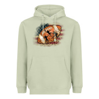 Matcha American Football Flag Players Heavyweight Hoodie - CowCowDesign