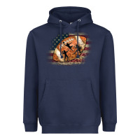 Navy American Football Flag Players Heavyweight Hoodie - CowCowDesign