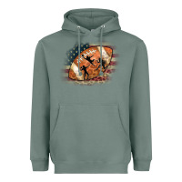 Sage American Football Flag Players Heavyweight Hoodie - CowCowDesign