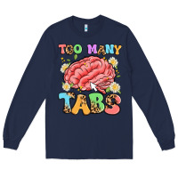 Navy too many tabs Long Sleeve Tee - Artiststas