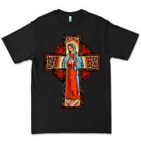 Black lady of guadalupe leopard cross Premium Tee - BarkalooDesign