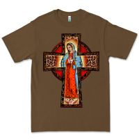Cacao lady of guadalupe leopard cross Premium Tee - BarkalooDesign