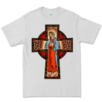 Dove Grey lady of guadalupe leopard cross Premium Tee - BarkalooDesign