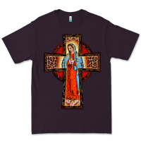 Plum lady of guadalupe leopard cross Premium Tee - BarkalooDesign