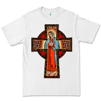 White lady of guadalupe leopard cross Premium Tee - BarkalooDesign