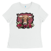White v.d. cow and roses Ladies Tee - AdoDesignShop