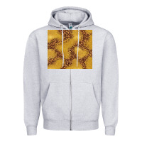 Heather Grey gold glitter with leopard pattern Zipper Hoodie - TumblerDesignByShophia