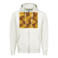 Oatmeal Heather gold glitter with leopard pattern Zipper Hoodie - TumblerDesignByShophia
