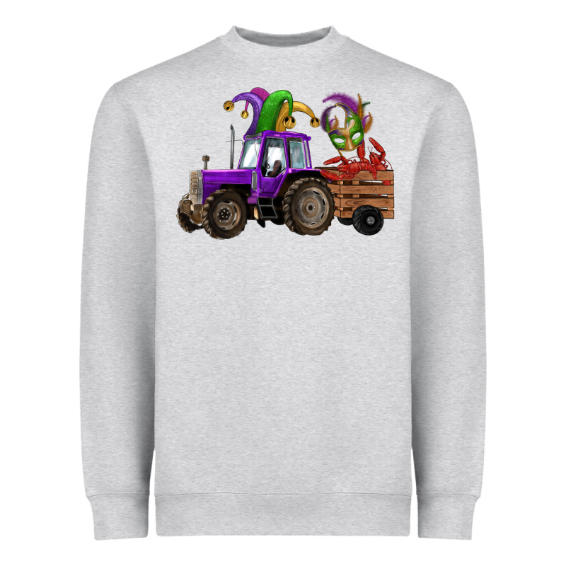 Mardi Gras Mask Crawfish Farm Tractor Heavyweight Sweatshirt by RanaPortraitStore | Teevron