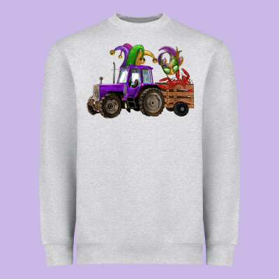Mardi Gras Mask Crawfish Farm Tractor Heavyweight Sweatshirt Designed By Ranaportraitstore