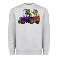 Heather Grey mardi gras mask crawfish farm tractor Heavyweight Sweatshirt - RanaPortraitStore