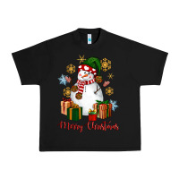 Black Snowman Merry Christmas Urban Heavy Tee - NancyCooperArtShop