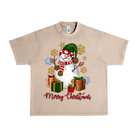 French Oak Snowman Merry Christmas Urban Heavy Tee - NancyCooperArtShop