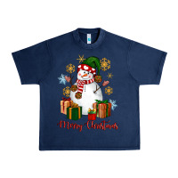 Navy Snowman Merry Christmas Urban Heavy Tee - NancyCooperArtShop