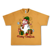 Peanut Butter Snowman Merry Christmas Urban Heavy Tee - NancyCooperArtShop