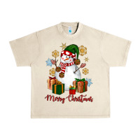 Sandshell Snowman Merry Christmas Urban Heavy Tee - NancyCooperArtShop