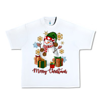 White Snowman Merry Christmas Urban Heavy Tee - NancyCooperArtShop