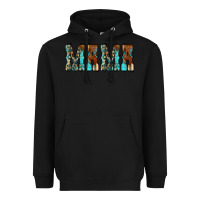 Black Mama Turquoise Tooled Heavyweight Hoodie - CowCowDesign