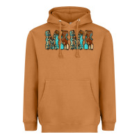 Meerkat Mama Turquoise Tooled Heavyweight Hoodie - CowCowDesign