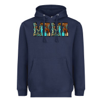 Navy Mama Turquoise Tooled Heavyweight Hoodie - CowCowDesign