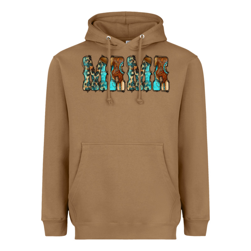 Mama Turquoise Tooled Heavyweight Hoodie by CowCowDesign | Teevron