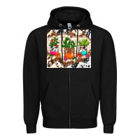Black cowhide succulent Zipper Hoodie - TumblerDesignByShophia