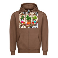 Chestnut cowhide succulent Zipper Hoodie - TumblerDesignByShophia