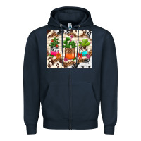 Navy cowhide succulent Zipper Hoodie - TumblerDesignByShophia
