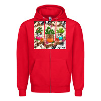 Red cowhide succulent Zipper Hoodie - TumblerDesignByShophia