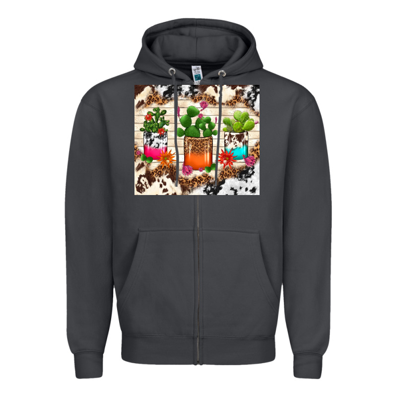 Cowhide Succulent Zipper Hoodie by TumblerDesignByShophia | Teevron