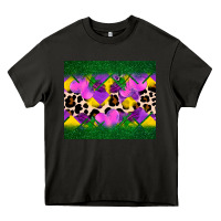 Asphalt mardi gras Leopard and heart Heavy Core Tee - AdoDesignShop