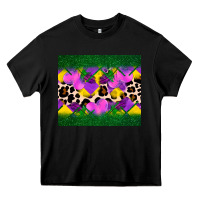 Black mardi gras Leopard and heart Heavy Core Tee - AdoDesignShop