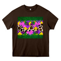 Chocolate Brown mardi gras Leopard and heart Heavy Core Tee - AdoDesignShop