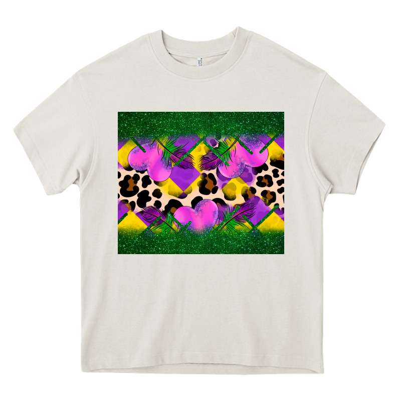 Mardi Gras Leopard And Heart Heavy Core Tee by AdoDesignShop | Teevron