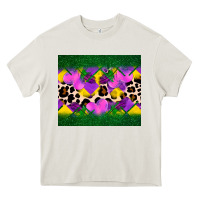 Cream mardi gras Leopard and heart Heavy Core Tee - AdoDesignShop