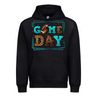 Black Game day American Football leopard frame Urban Hoodie - LillyAllenDesigns