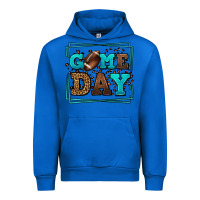 Cobalt Game day American Football leopard frame Urban Hoodie - LillyAllenDesigns