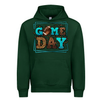 Forest Green Game day American Football leopard frame Urban Hoodie - LillyAllenDesigns