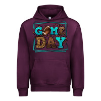 Mauve Wine Game day American Football leopard frame Urban Hoodie - LillyAllenDesigns
