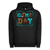 Pigment Black Game day American Football leopard frame Urban Hoodie - LillyAllenDesigns